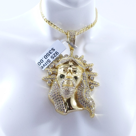 🧡 Solid 925 SS Jesus Pendant + 24" Chain - Picture 5 of 8